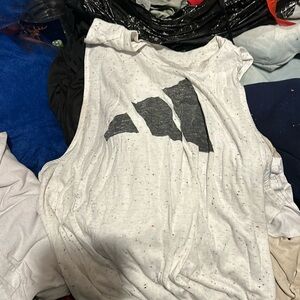 White Adidas tank top. Size Large